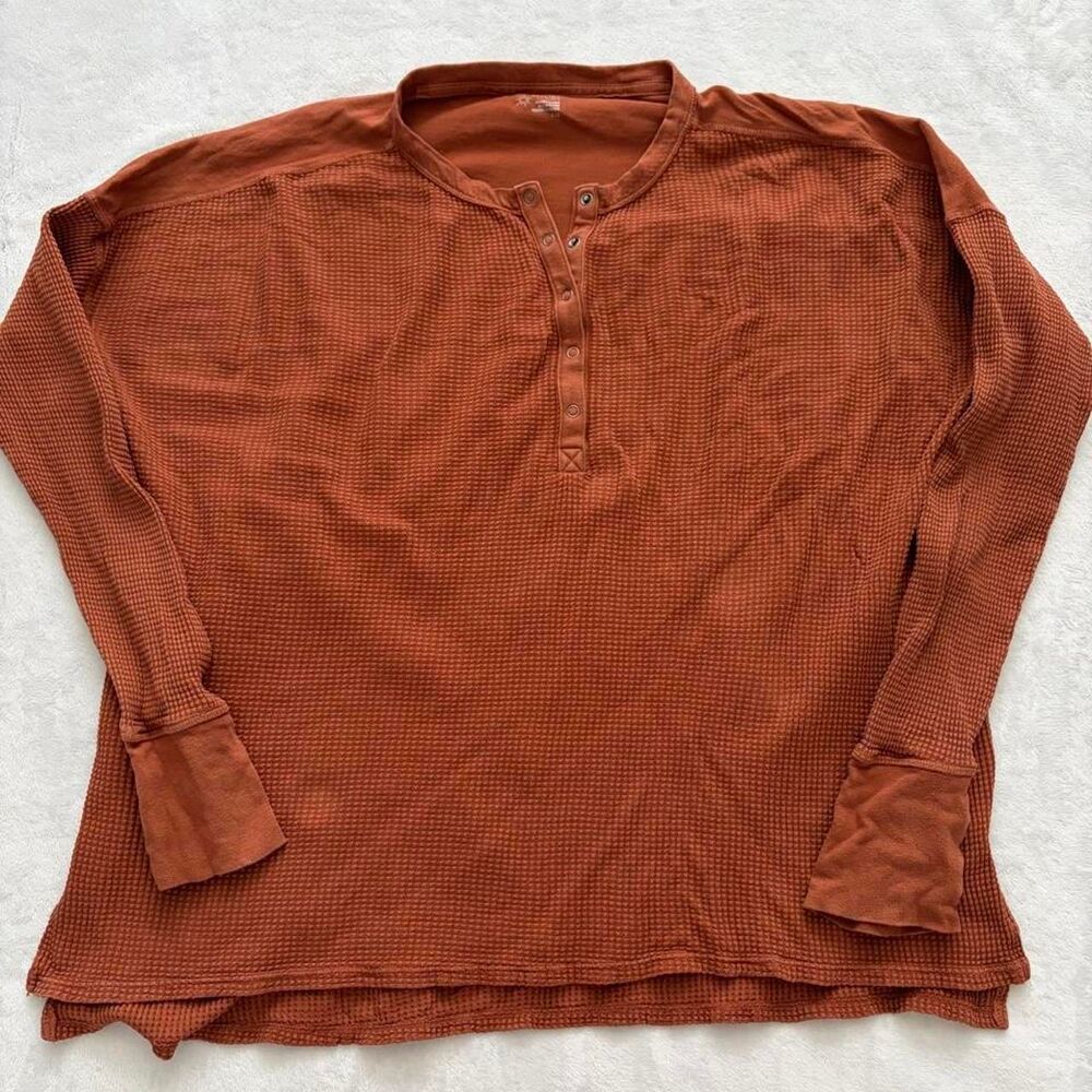 Offline by Aerie Waffle Knit Henley Long Sleeve Women's L Fall Casual Loungewear